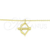 Collares con Dije 04.336.0060.2.16 Plata Rodinada, con Zirconia Cubica Blanca, Pulido, Tono Dorado (Grosor 01 MM, 16 Pulgadas de Largo)