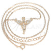 Collares con Dije 04.336.0012.1.16 Plata Rodinada, Diseño de Angel, con Micro Pave Blanca, Pulido, Tono Rosado (Grosor 01 MM, 16 Pulgadas de Largo)