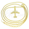 Collares con Dije 04.336.0159.2.16 Plata Rodinada, con Zirconia Cubica Blanca, Pulido, Tono Dorado (Grosor 01 MM, 16 Pulgadas de Largo)
