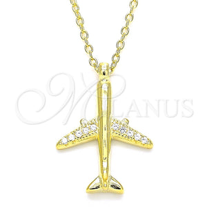 Collares con Dije 04.336.0159.2.16 Plata Rodinada, con Zirconia Cubica Blanca, Pulido, Tono Dorado (Grosor 01 MM, 16 Pulgadas de Largo)