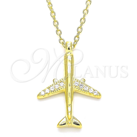Collares con Dije 04.336.0159.2.16 Plata Rodinada, con Zirconia Cubica Blanca, Pulido, Tono Dorado (Grosor 01 MM, 16 Pulgadas de Largo)
