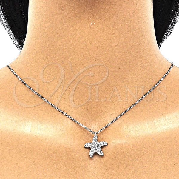 Collares con Dije 04.336.0170.16 Plata Rodinada, con Zirconia Cubica Blanca, Pulido, Rodinado (Grosor 01 MM, 16 Pulgadas de Largo)
