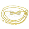 Collares con Dije 04.336.0173.2.16 Plata Rodinada, Diseño de Infinito, con Zirconia Cubica Blanca, Pulido, Tono Dorado (Grosor 01 MM, 16 Pulgadas de Largo)