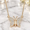 Collares con Dije 04.336.0042.1.16 Plata Rodinada, Diseño de Mariposa, con Zirconia Cubica Blanca, Pulido, Tono Rosado (Grosor 01 MM, 16 Pulgadas de Largo)