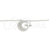 Collares con Dije 04.336.0179.16 Plata Rodinada, Diseño de Luna y Estrella, con Zirconia Cubica Blanca, Pulido, Rodinado (Grosor 01 MM, 16 Pulgadas de Largo)