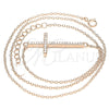Collares con Dije 04.336.0181.1.16 Plata Rodinada, Diseño de Cruz, con Blanca Zirconia Cubica, Pulido, Tono Rosado (01 MM Thickness, 16 Inches Length)