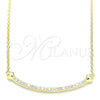 Collares con Dije 04.336.0182.2.16 Plata Rodinada, Diseño de Corazón, con Zirconia Cubica Blanca, Pulido, Tono Dorado (Grosor 01 MM, 16 Pulgadas de Largo)