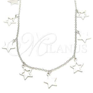 Collares con Dije 04.336.0184.16 Plata Rodinada, Diseño de Estrella, Pulido, Rodinado (Grosor 01 MM, 16 Pulgadas de Largo)