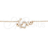 Collares con Dije 04.336.0185.1.16 Plata Rodinada, Diseño de Amor y Corazón, con Zirconia Cubica Blanca, Pulido, Tono Rosado (Grosor 01 MM, 16 Pulgadas de Largo)