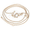 Collares con Dije 04.336.0185.1.16 Plata Rodinada, Diseño de Amor y Corazón, con Zirconia Cubica Blanca, Pulido, Tono Rosado (Grosor 01 MM, 16 Pulgadas de Largo)