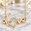 Collares con Dije 04.336.0185.1.16 Plata Rodinada, Diseño de Amor y Corazón, con Zirconia Cubica Blanca, Pulido, Tono Rosado (Grosor 01 MM, 16 Pulgadas de Largo)