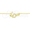 Collares con Dije 04.336.0185.2.16 Plata Rodinada, Diseño de Amor y Corazón, con Zirconia Cubica Blanca, Pulido, Tono Dorado (Grosor 01 MM, 16 Pulgadas de Largo)