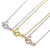 Collares con Dije 04.336.0185.2.16 Plata Rodinada, Diseño de Amor y Corazón, con Zirconia Cubica Blanca, Pulido, Tono Dorado (Grosor 01 MM, 16 Pulgadas de Largo)