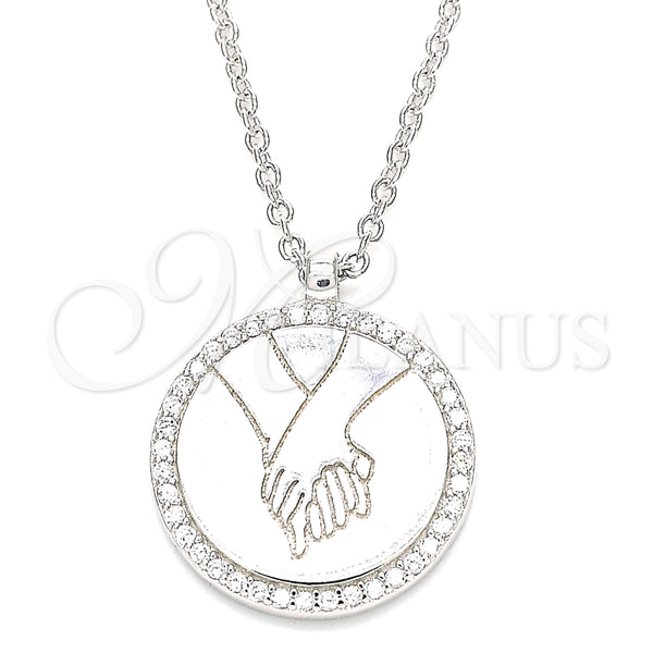 Collares con Dije 04.336.0186.16 Plata Rodinada, con Zirconia Cubica Blanca, Pulido, Rodinado (Grosor 01 MM, 16 Pulgadas de Largo)