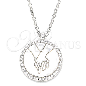 Collares con Dije 04.336.0186.16 Plata Rodinada, con Zirconia Cubica Blanca, Pulido, Rodinado (Grosor 01 MM, 16 Pulgadas de Largo)