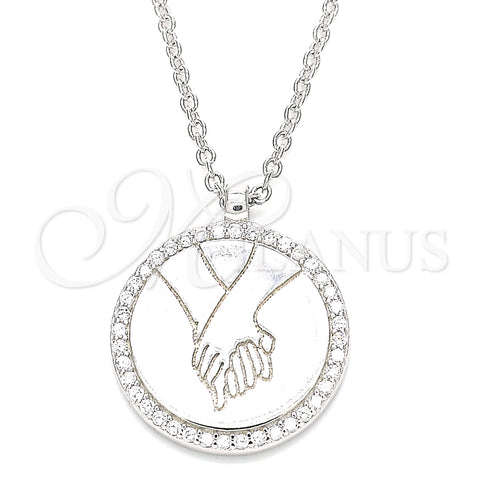 Collares con Dije 04.336.0186.16 Plata Rodinada, con Zirconia Cubica Blanca, Pulido, Rodinado (Grosor 01 MM, 16 Pulgadas de Largo)