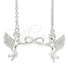Collares con Dije 04.336.0188.16 Plata Rodinada, Diseño de Angel y Infinito, con Zirconia Cubica Blanca, Pulido, Rodinado (Grosor 01 MM, 16 Pulgadas de Largo)