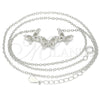 Collares con Dije 04.336.0190.16 Plata Rodinada, Diseño de Mariposa, con Zirconia Cubica Blanca, Pulido, Rodinado (Grosor 01 MM, 16 Pulgadas de Largo)