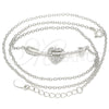 Collares con Dije 04.336.0191.16 Plata Rodinada, Diseño de Corazón, con Blanca Zirconia Cubica, Pulido, Rodinado (01 MM Thickness, 16 Inches Length)