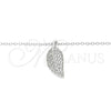 Collares con Dije 04.336.0194.16 Plata Rodinada, Diseño de Oja, con Zirconia Cubica Blanca, Pulido, Rodinado (Grosor 01 MM, 16 Pulgadas de Largo)