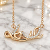 Collares con Dije 04.336.0021.1.16 Plata Rodinada, Diseño de Amor, con Zirconia Cubica Blanca, Pulido, Tono Rosado (Grosor 01 MM, 16 Pulgadas de Largo)