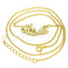 Collares con Dije 04.336.0021.2.16 Plata Rodinada, Diseño de Amor, con Zirconia Cubica Blanca, Pulido, Tono Dorado (Grosor 01 MM, 16 Pulgadas de Largo)