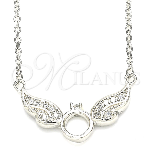 Collares con Dije 04.336.0197.16 Plata Rodinada, con Zirconia Cubica Blanca, Pulido, Rodinado (Grosor 01 MM, 16 Pulgadas de Largo)
