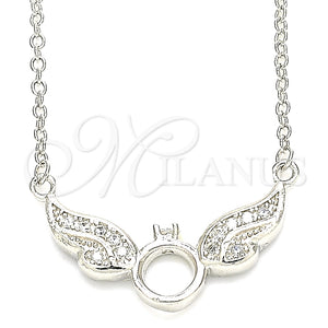Collares con Dije 04.336.0197.16 Plata Rodinada, con Zirconia Cubica Blanca, Pulido, Rodinado (Grosor 01 MM, 16 Pulgadas de Largo)