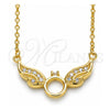 Collares con Dije 04.336.0197.2.16 Plata Rodinada, con Zirconia Cubica Blanca, Pulido, Tono Dorado (Grosor 01 MM, 16 Pulgadas de Largo)