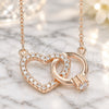 Collares con Dije 04.336.0023.1.16 Plata Rodinada, Diseño de Corazón, con Zirconia Cubica Blanca y Cristal Blanca, Pulido, Tono Rosado (Grosor 01 MM, 16 Pulgadas de Largo)