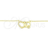 Collares con Dije 04.336.0023.2.16 Plata Rodinada, Diseño de Corazón, con Zirconia Cubica Blanca y Cristal Blanca, Pulido, Tono Dorado (Grosor 01 MM, 16 Pulgadas de Largo)