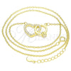 Collares con Dije 04.336.0023.2.16 Plata Rodinada, Diseño de Corazón, con Zirconia Cubica Blanca y Cristal Blanca, Pulido, Tono Dorado (Grosor 01 MM, 16 Pulgadas de Largo)