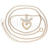 Collares con Dije 04.336.0010.1.16 Plata Rodinada, Diseño de Candado y Corona, con Zirconia Cubica Blanca, Pulido, Tono Rosado (Grosor 01 MM, 16 Pulgadas de Largo)