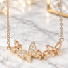 Collares con Dije 04.336.0014.1.16 Plata Rodinada, Diseño de Mariposa, con Micro Pave Blanca, Pulido, Tono Rosado (Grosor 01 MM, 16 Pulgadas de Largo)