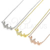 Collares con Dije 04.336.0014.2.16 Plata Rodinada, Diseño de Mariposa, con Micro Pave Blanca, Pulido, Tono Dorado (Grosor 01 MM, 16 Pulgadas de Largo)