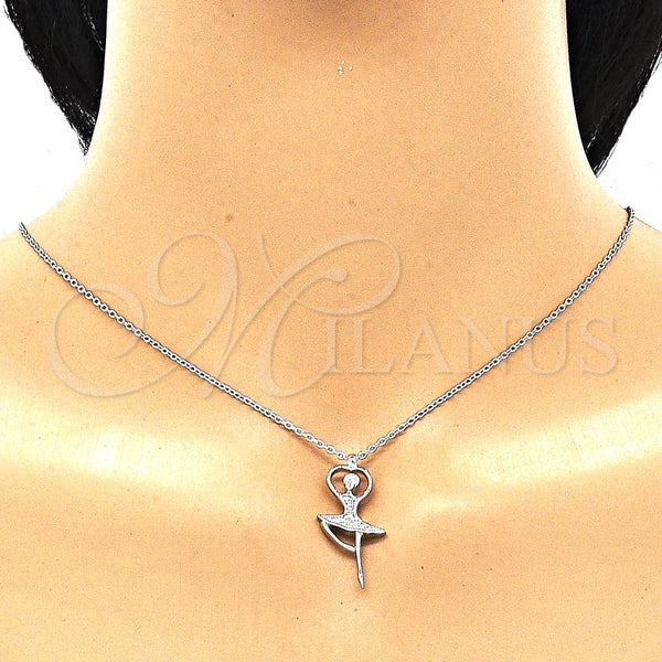 Collares con Dije 04.336.0199.16 Plata Rodinada, con Zirconia Cubica Blanca, Pulido, Rodinado (Grosor 01 MM, 16 Pulgadas de Largo)