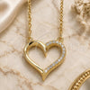 Collares con Dije 04.336.0056.2.16 Plata Rodinada, Diseño de Corazón, con Zirconia Cubica Blanca, Pulido, Tono Dorado (Grosor 01 MM, 16 Pulgadas de Largo)