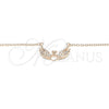 Collares con Dije 04.336.0005.1.16 Plata Rodinada, con Zirconia Cubica Blanca y Cristal Blanca, Pulido, Tono Rosado (Grosor 01 MM, 16 Pulgadas de Largo)