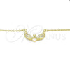Collares con Dije 04.336.0005.2.16 Plata Rodinada, con Zirconia Cubica Blanca y Cristal Blanca, Pulido, Tono Dorado (Grosor 01 MM, 16 Pulgadas de Largo)