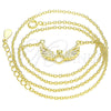 Collares con Dije 04.336.0005.2.16 Plata Rodinada, con Zirconia Cubica Blanca y Cristal Blanca, Pulido, Tono Dorado (Grosor 01 MM, 16 Pulgadas de Largo)