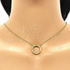 Collares con Dije 04.336.0007.2.16 Plata Rodinada, con Zirconia Cubica Blanca, Pulido, Tono Dorado (Grosor 01 MM, 16 Pulgadas de Largo)