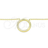 Collares con Dije 04.336.0007.2.16 Plata Rodinada, con Zirconia Cubica Blanca, Pulido, Tono Dorado (Grosor 01 MM, 16 Pulgadas de Largo)