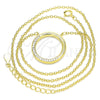 Collares con Dije 04.336.0007.2.16 Plata Rodinada, con Zirconia Cubica Blanca, Pulido, Tono Dorado (Grosor 01 MM, 16 Pulgadas de Largo)