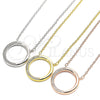 Collares con Dije 04.336.0007.2.16 Plata Rodinada, con Zirconia Cubica Blanca, Pulido, Tono Dorado (Grosor 01 MM, 16 Pulgadas de Largo)
