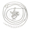 Collares con Dije 04.336.0202.16 Plata Rodinada, Diseño de Estrella, con Blanca Zirconia Cubica, Pulido, Rodinado (01 MM Thickness, 16 Inches Length)