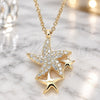 Collares con Dije 04.336.0202.1.16 Plata Rodinada, Diseño de Estrella, con Zirconia Cubica Blanca, Pulido, Tono Rosado (Grosor 01 MM, 16 Pulgadas de Largo)