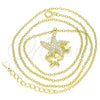 Collares con Dije 04.336.0202.2.16 Plata Rodinada, Diseño de Estrella, con Zirconia Cubica Blanca, Pulido, Tono Dorado (Grosor 01 MM, 16 Pulgadas de Largo)