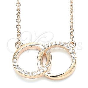 Collares con Dije 04.336.0030.1.16 Plata Rodinada, con Zirconia Cubica Blanca, Pulido, Tono Rosado (Grosor 01 MM, 16 Pulgadas de Largo)