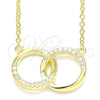 Collares con Dije 04.336.0030.2.16 Plata Rodinada, con Zirconia Cubica Blanca, Pulido, Tono Dorado (Grosor 01 MM, 16 Pulgadas de Largo)