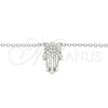 Collares con Dije 04.336.0207.16 Plata Rodinada, Diseño de Mano de Dios, con Zirconia Cubica Blanca, Pulido, Rodinado (Grosor 02 MM, 16 Pulgadas de Largo)